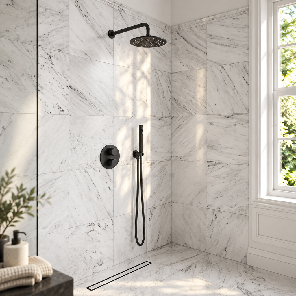 Colonne de Douche Encastrable Noir Mat