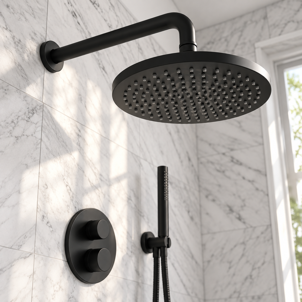 Colonne de Douche Encastrable Noir Mat