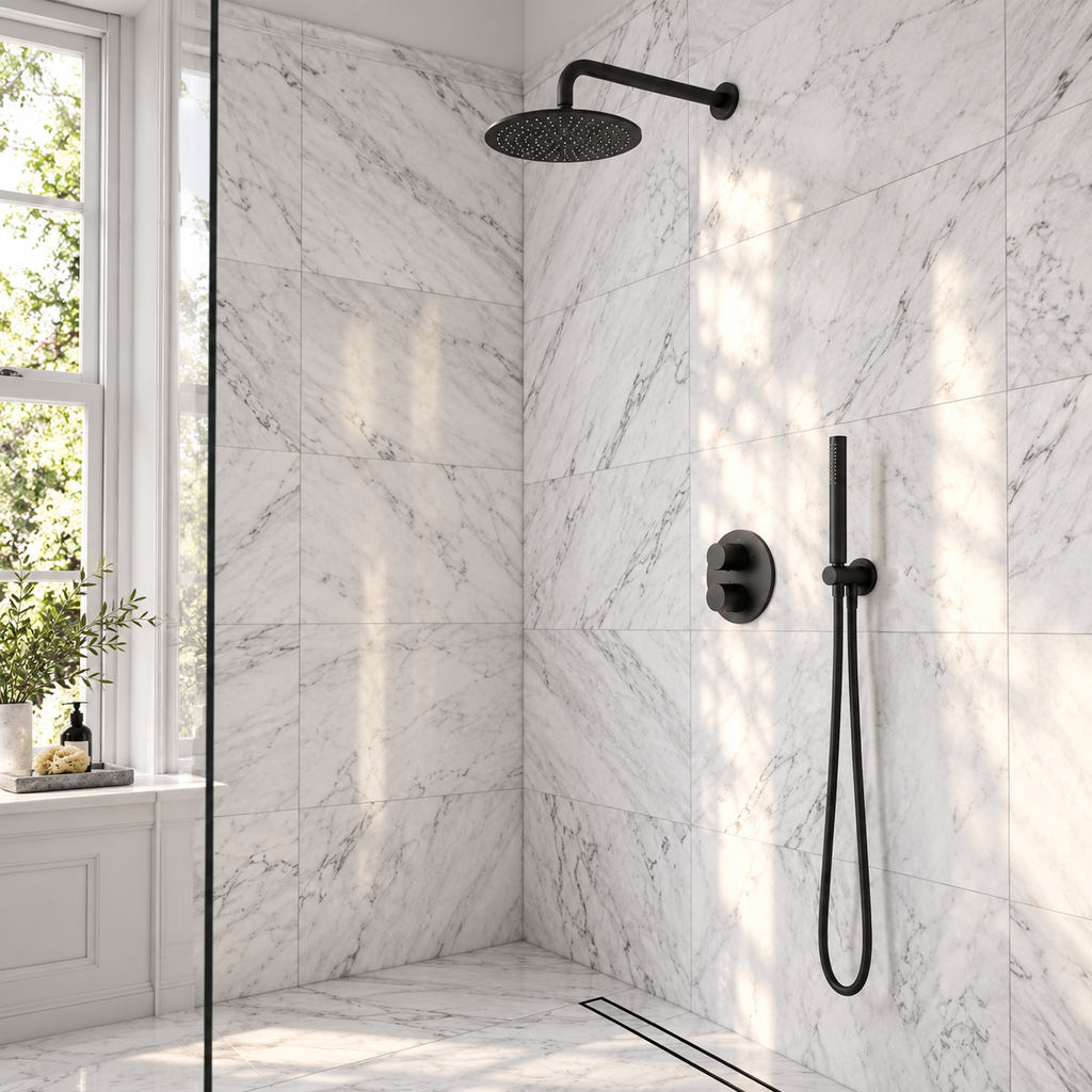 Colonne de Douche Encastrable Noir Mat