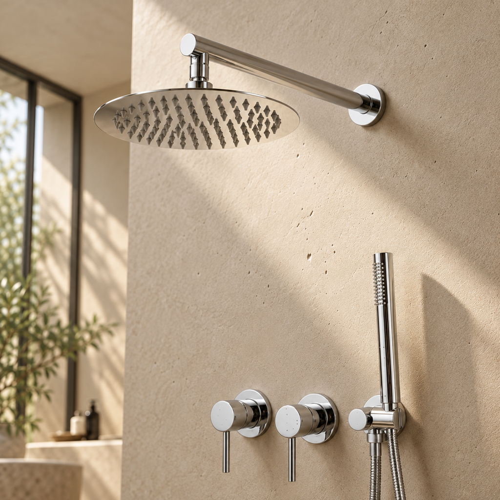 Colonne de Douche Encastrable Chrome 360°