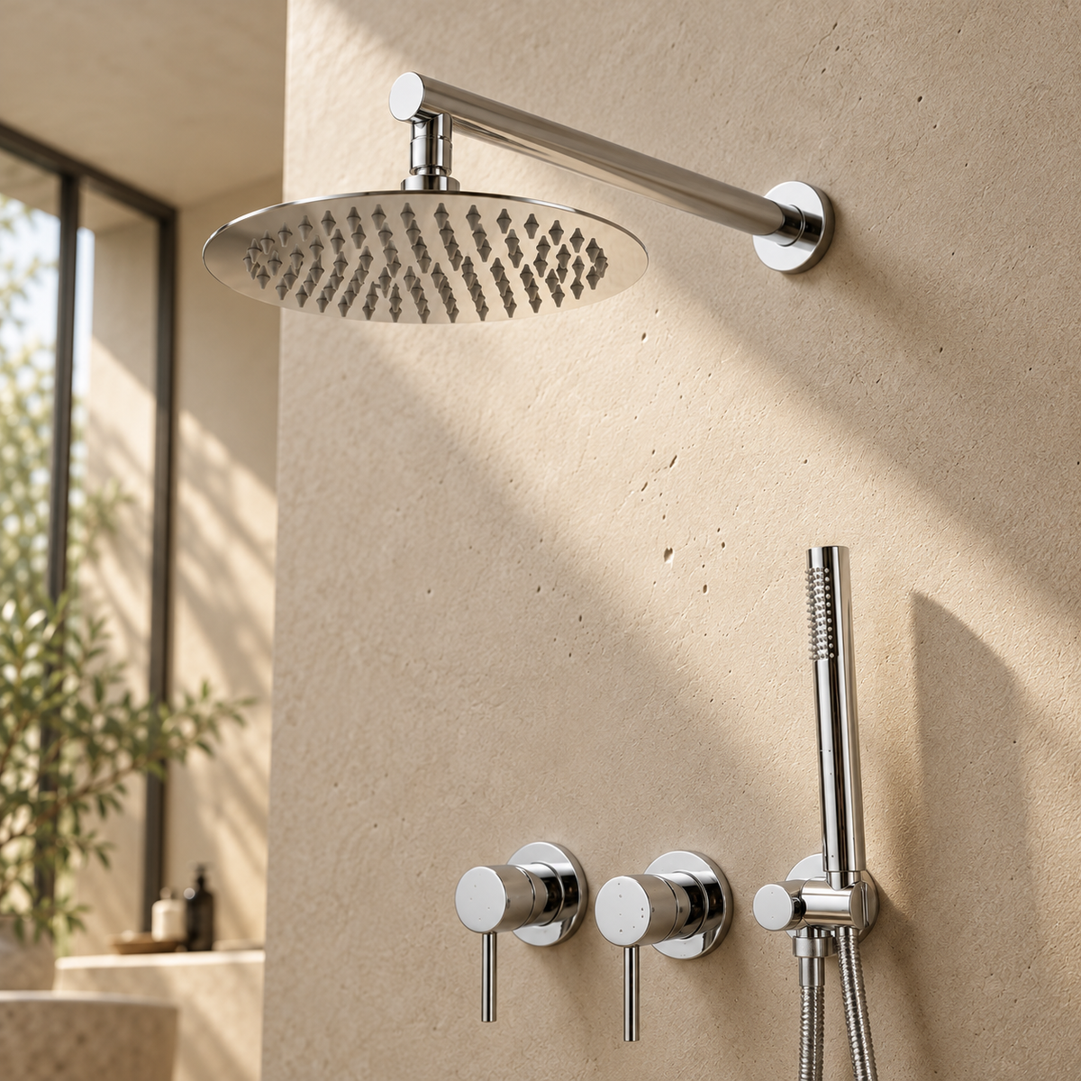 Colonne de Douche Encastrable Chrome 360°