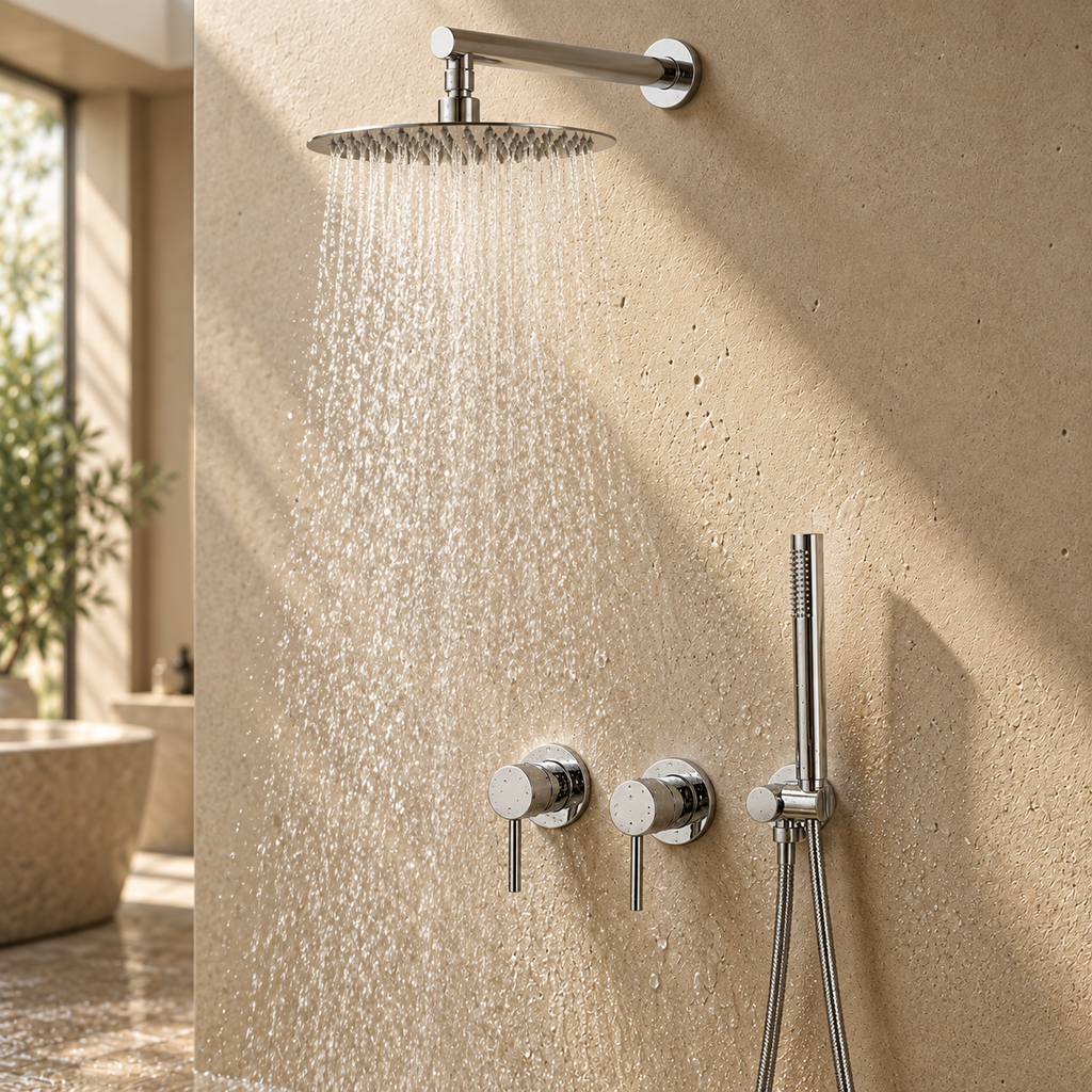 Colonne de Douche Encastrable Chrome 360°