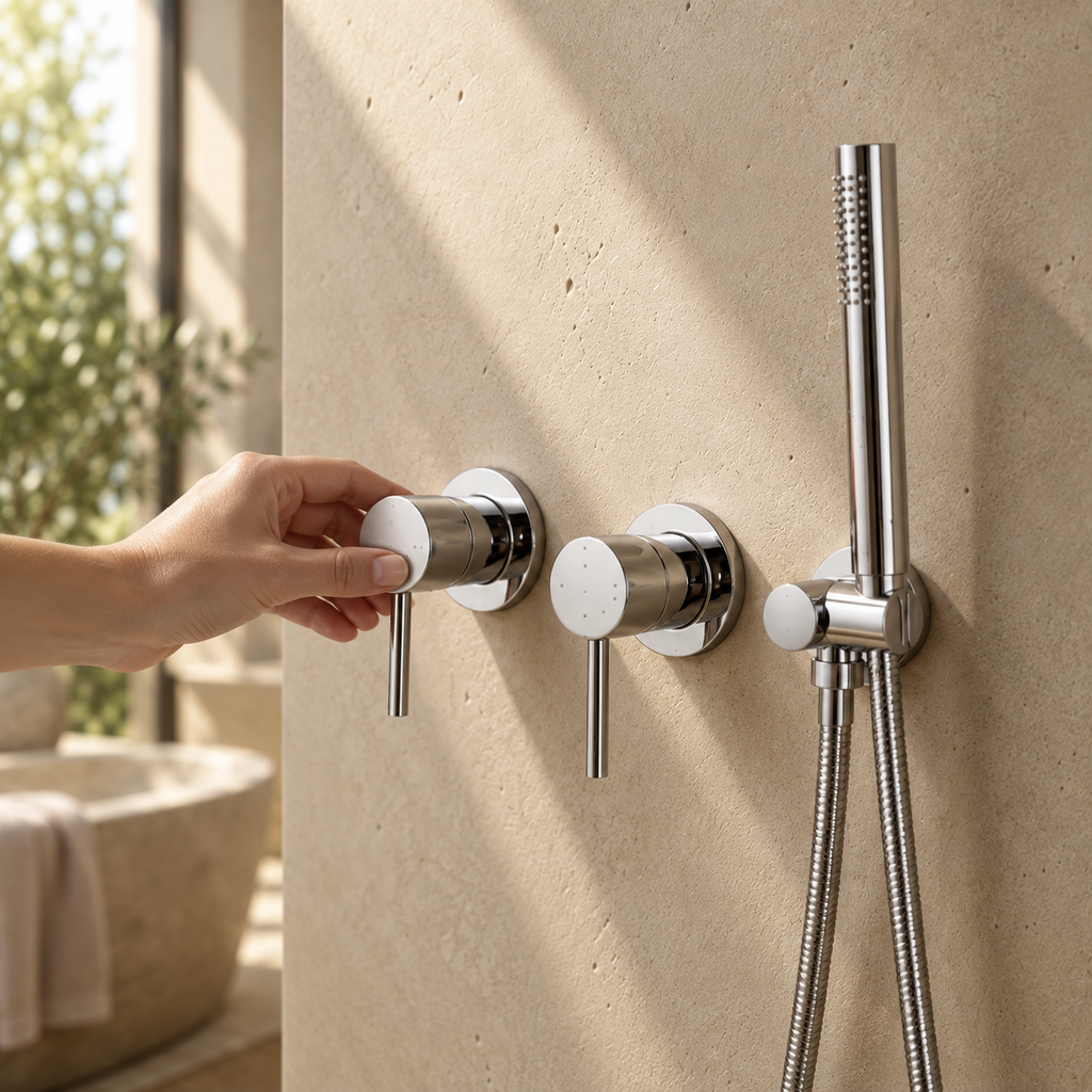 Colonne de Douche Encastrable Chrome 360°