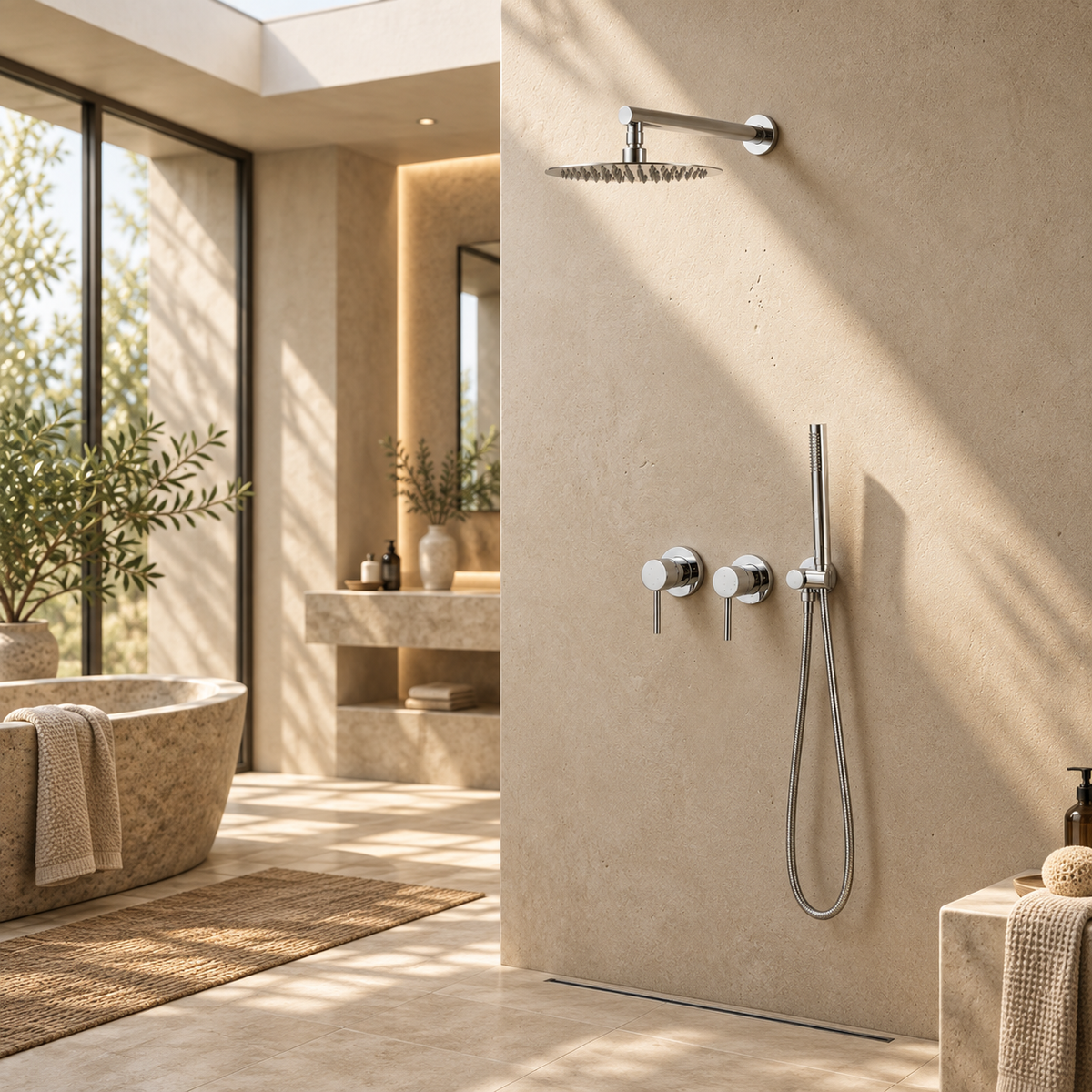 Colonne de Douche Encastrable Chrome 360°
