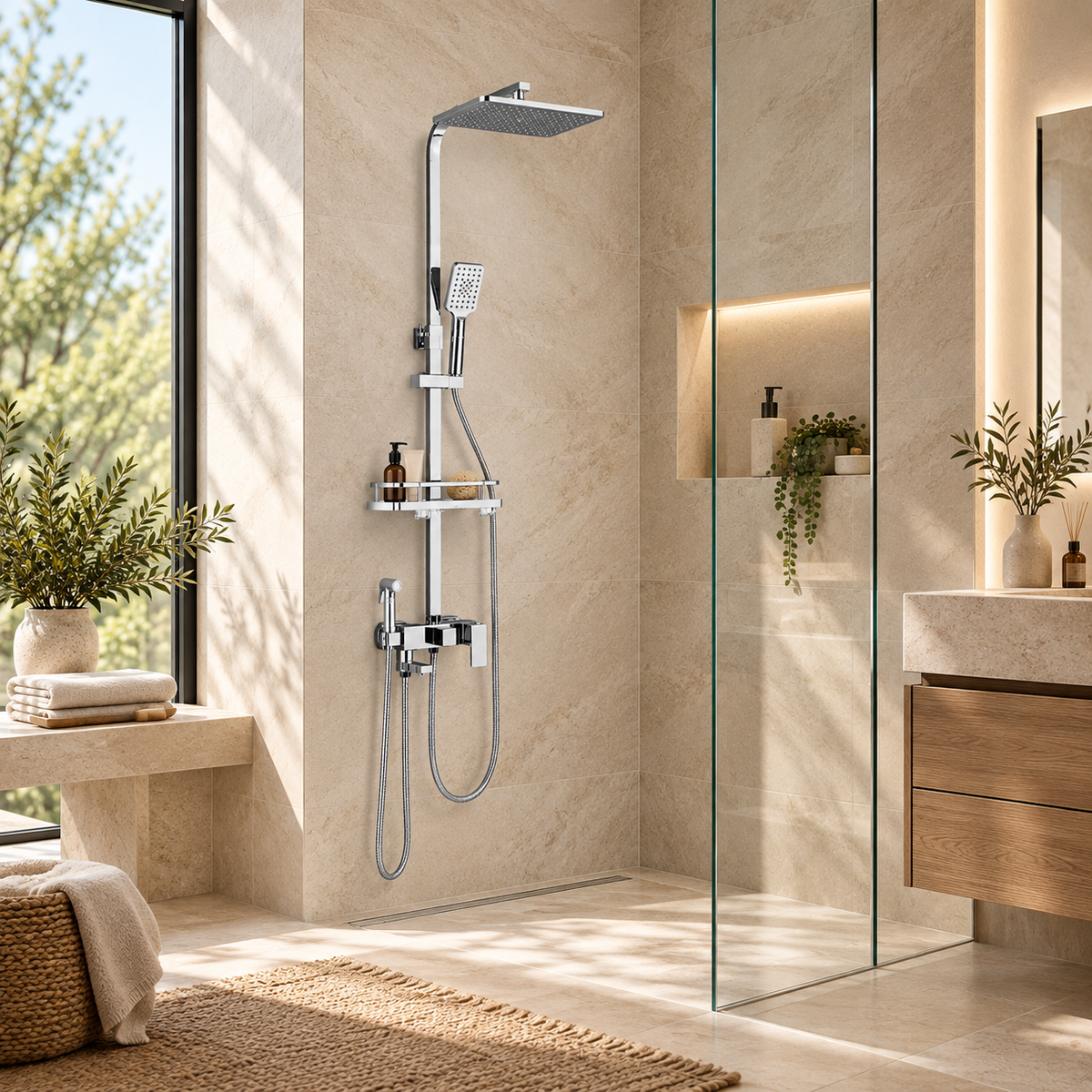 Colonne de Douche Chrome Réglable
