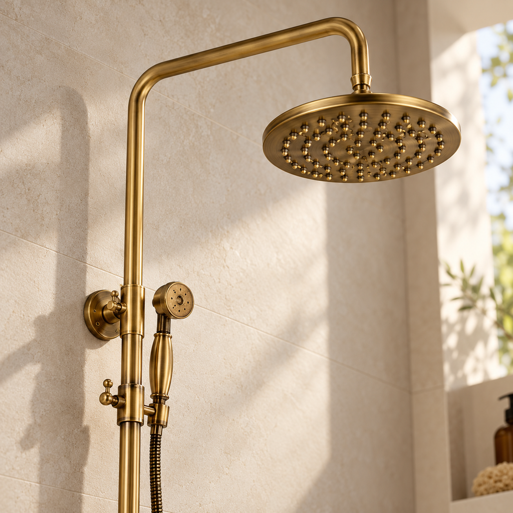 Colonne de Douche en Laiton Antique