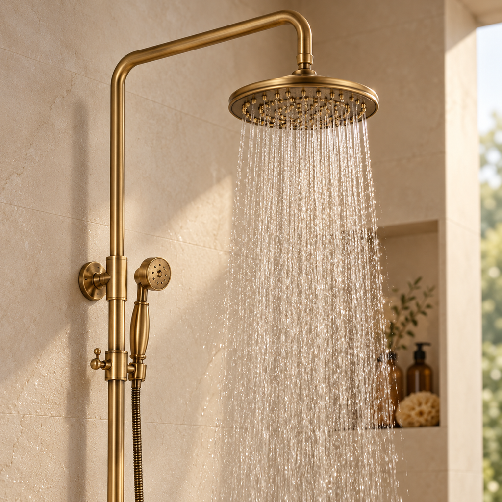 Colonne de Douche en Laiton Antique