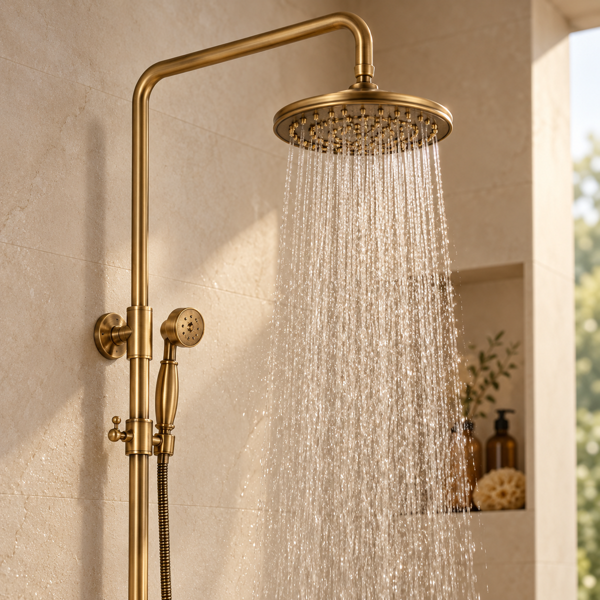 Colonne de Douche en Laiton Antique