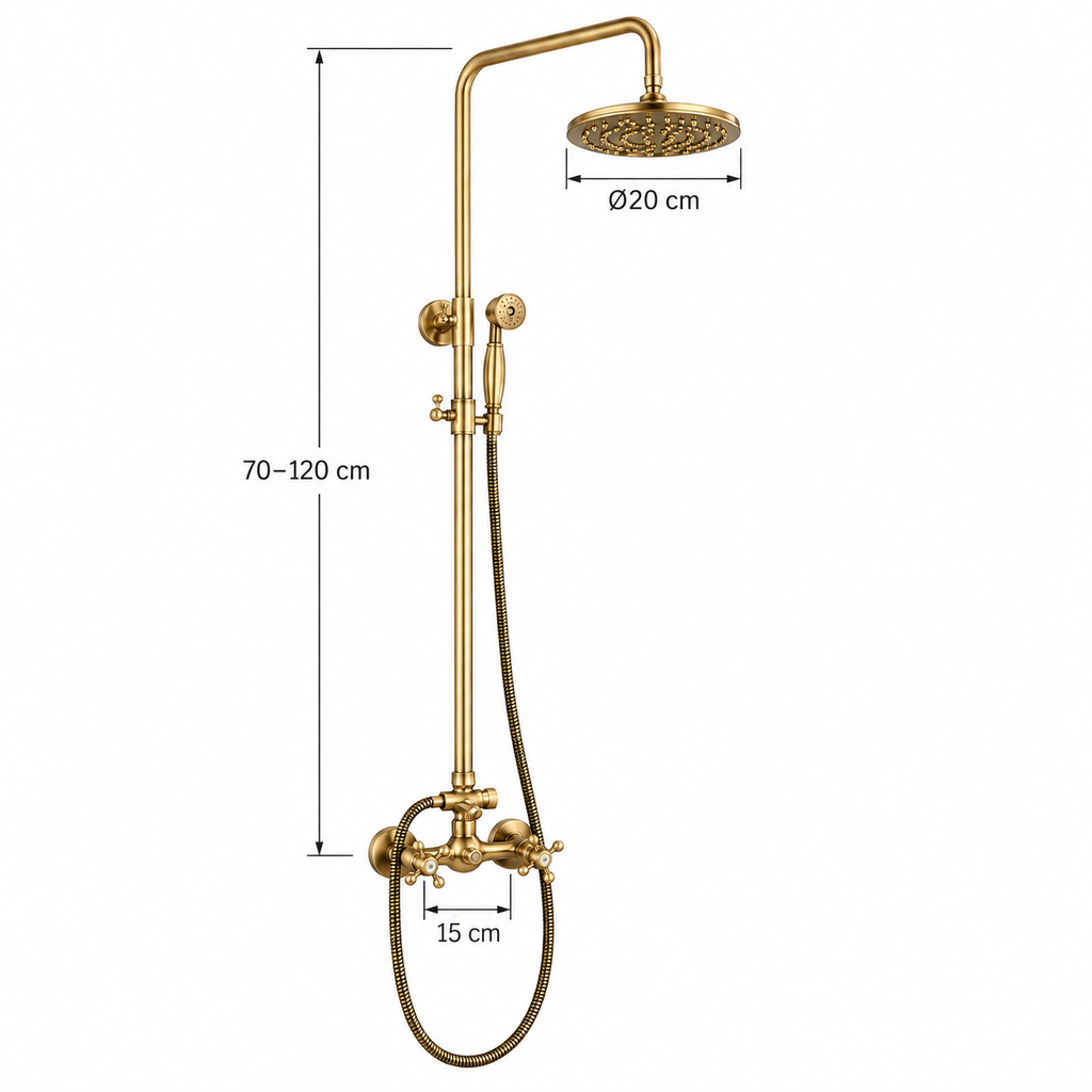 Colonne de Douche Thermostatique Or Brossé