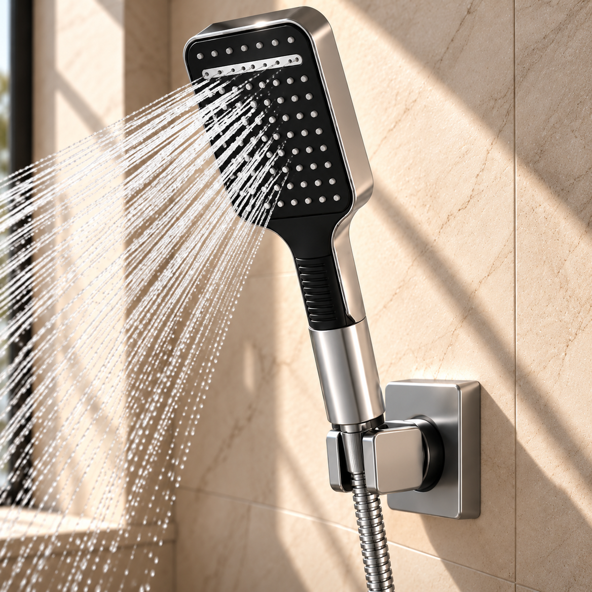 Pommeau de douche haute pression à tête ronde 7 modes – vue 3