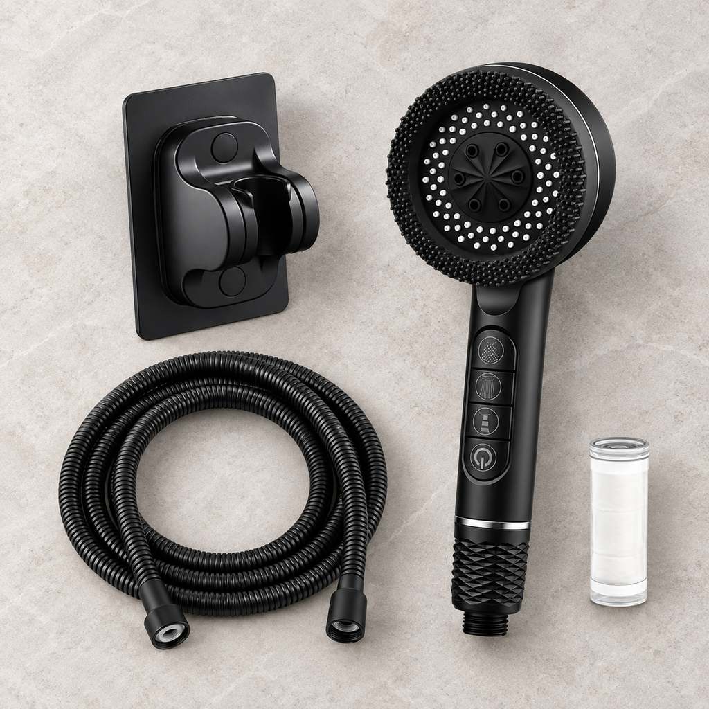 Pommeau de douche anti-calcaire 4 modes, tête ronde 25 cm – vue 3