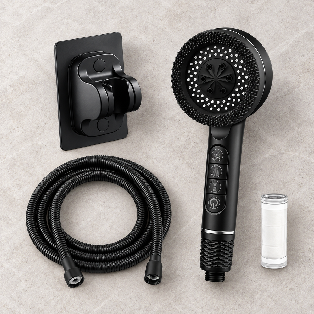 Pommeau de douche anti-calcaire 4 modes, tête ronde 25 cm – vue 3